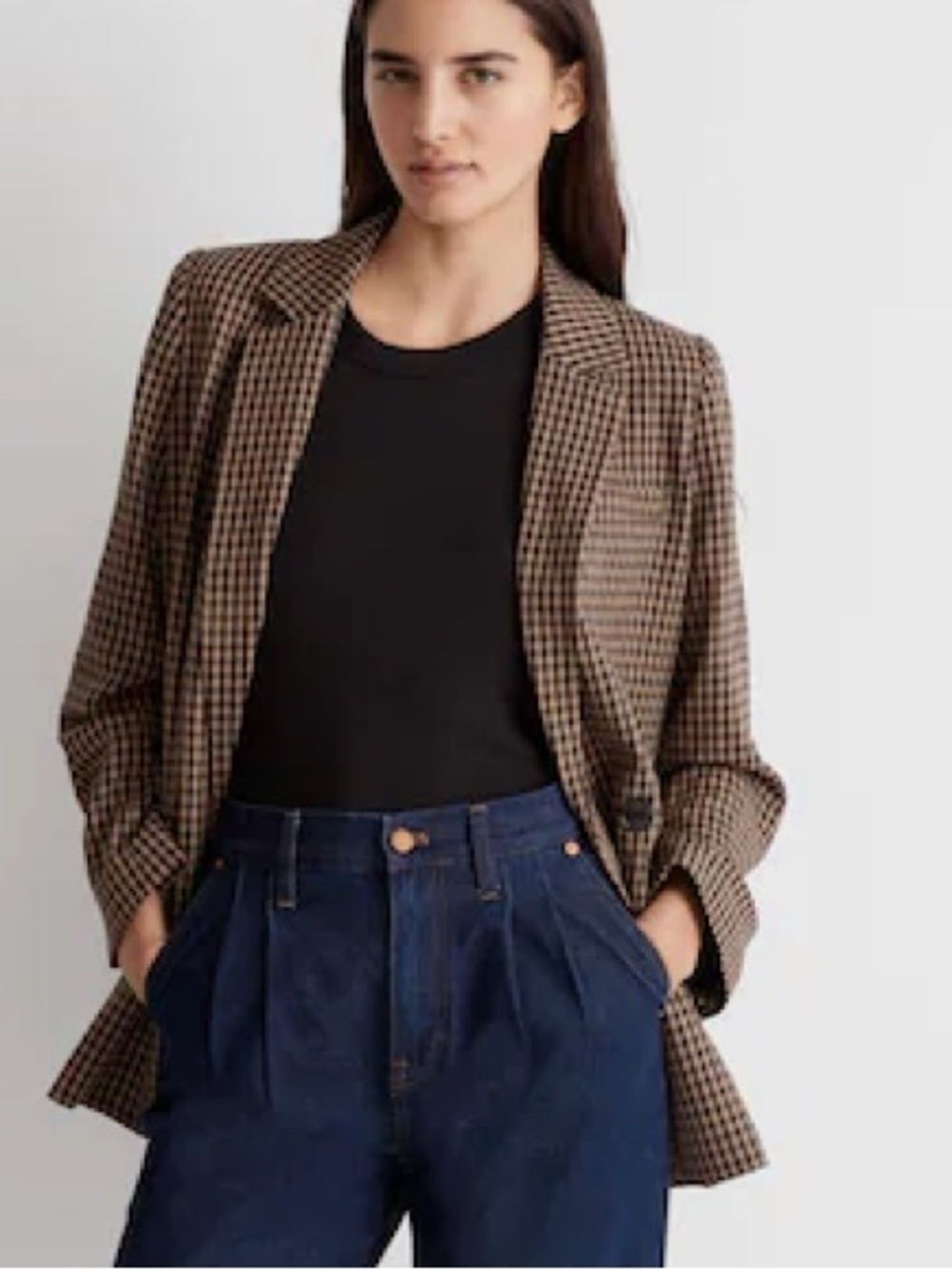 Caldwell Double-Breasted Blazer in Lyden Plaid Size S